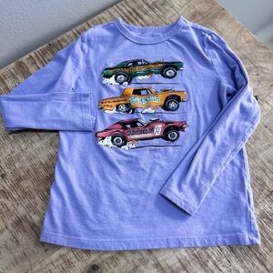 Lavender Kids Long-Sleeve Tee with  Hot Wheels Race Car Graphics